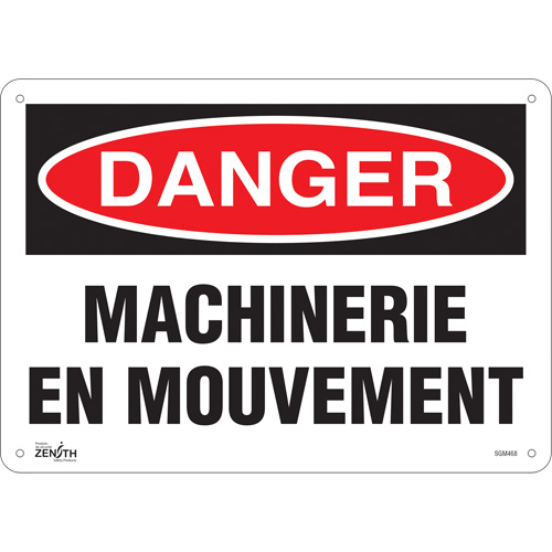 "Machinerie en Mouvement" Sign, 10" x 14", Aluminum, French