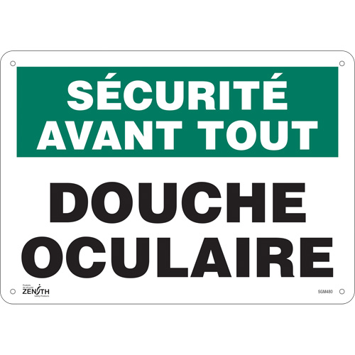 "Douche Oculaire" Sign, 10" x 14", Aluminum, French