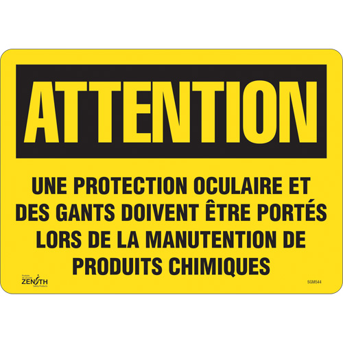 "Protection Oculaire" Sign, 10" x 14", Vinyl, French