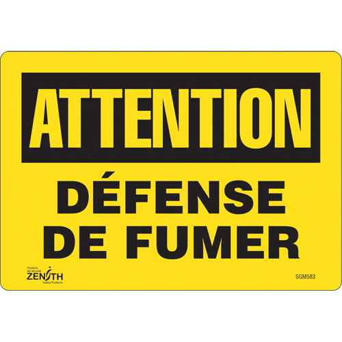 "Défense De Fumer" Sign, 7" x 10", Vinyl, French
