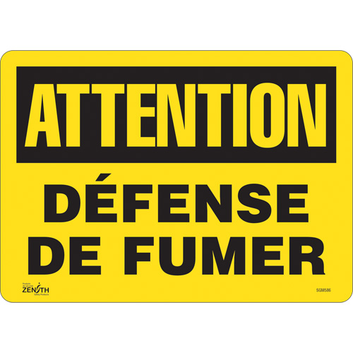 "Défense De Fumer" Sign, 10" x 14", Vinyl, French