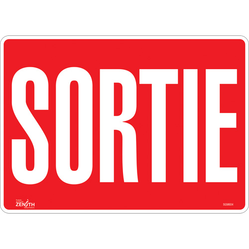 "Sortie" Sign, 10" x 14", Vinyl, French
