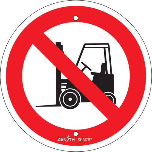 No Forklifts CSA Standard Safety Sign, 6" x 6", Plastic, Pictogram