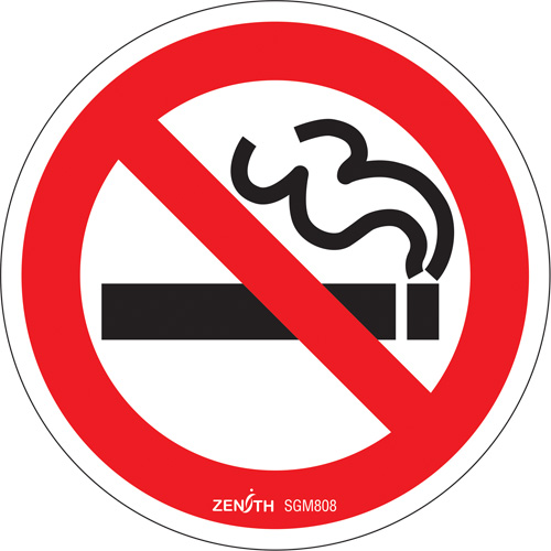 No Smoking CSA Standard Safety Sign, 6" x 6", Vinyl, Pictogram