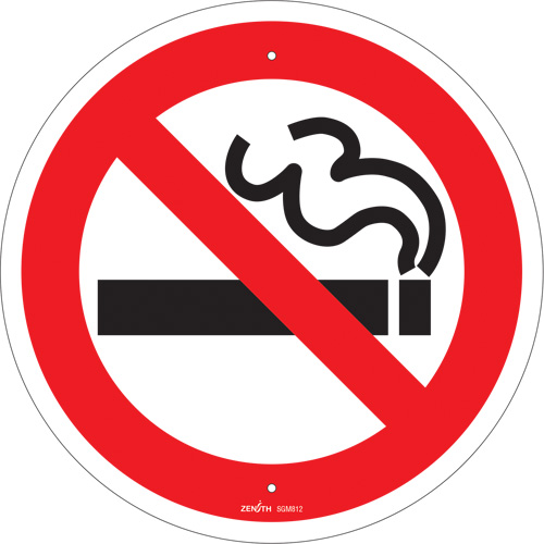 No Smoking CSA Standard Safety Sign, 12" x 12", Plastic, Pictogram