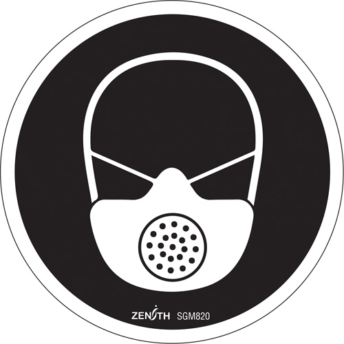 Respiratory Protection Required CSA Standard Safety Sign, 6" x 6", Vinyl, Pictogram