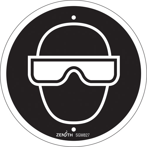 Eye Protection Required CSA Standard Safety Sign, 6" x 6", Plastic, Pictogram
