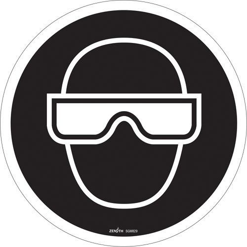 Eye Protection Required CSA Standard Safety Sign, 12" x 12", Vinyl, Pictogram