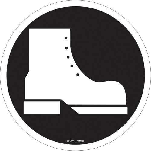 Foot Protection Required CSA Standard Safety Sign, 12" x 12", Vinyl, Pictogram