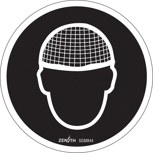 Hair Net Required CSA Standard Safety Sign, 6" x 6", Vinyl, Pictogram