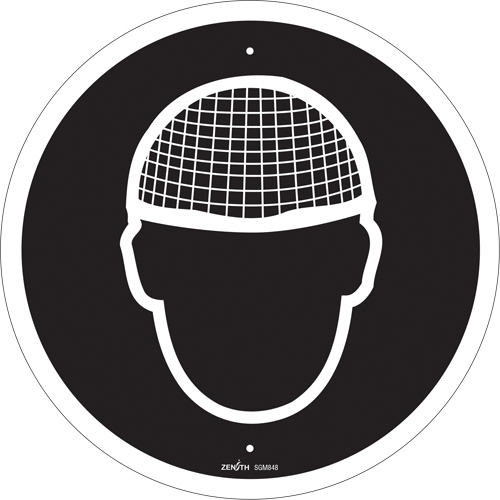 Hair Net Required CSA Standard Safety Sign, 12" x 12", Plastic, Pictogram