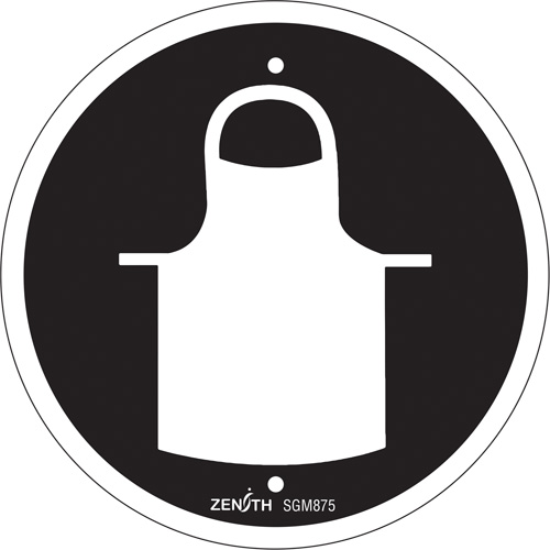 Protective Clothing CSA Standard Safety Sign, 6" x 6", Plastic, Pictogram