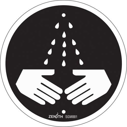 Wash Your Hands CSA Standard Safety Sign, 6" x 6", Plastic, Pictogram