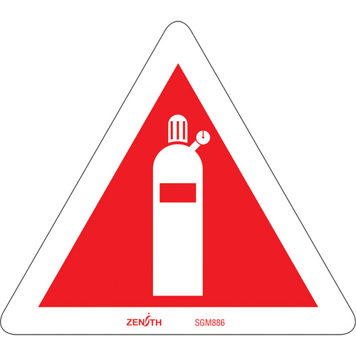Compressed Gas CSA Standard Safety Sign, 6" x 6", Vinyl, Pictogram