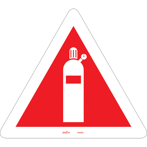 Compressed Gas CSA Standard Safety Sign, 12" x 12", Vinyl, Pictogram