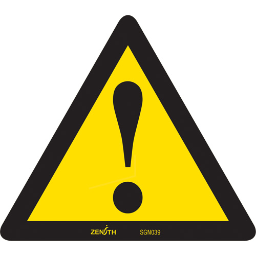General Warning CSA Standard Safety Sign, 6" x 6", Vinyl, Pictogram