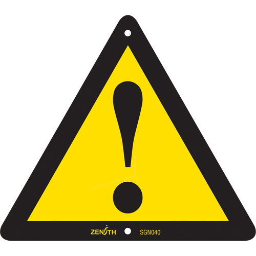 General Warning CSA Standard Safety Sign, 6" x 6", Plastic, Pictogram
