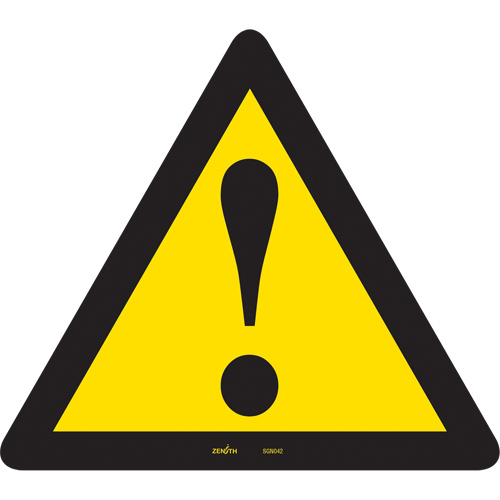 General Warning CSA Standard Safety Sign, 12" x 12", Vinyl, Pictogram