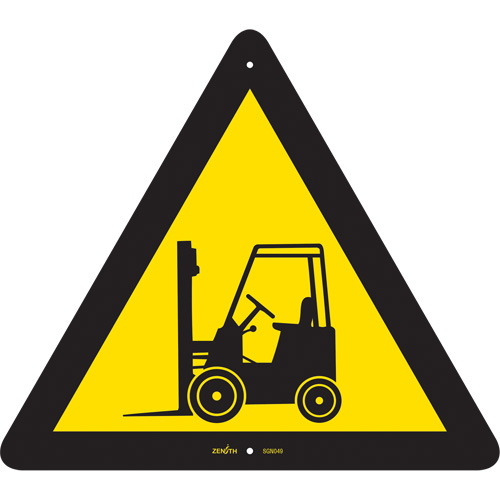 Forklift CSA Standard Safety Sign, 12" x 12", Plastic, Pictogram