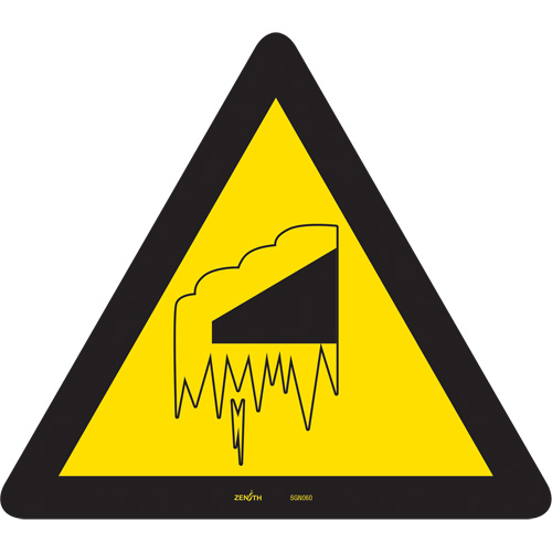 Falling Snow/Ice CSA Standard Safety Sign, 12" x 12", Vinyl, Pictogram
