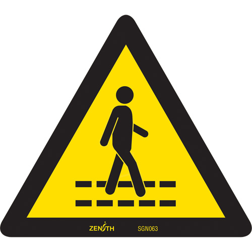 Pedestrian Safety Lane CSA Standard Safety Sign, 6" x 6", Vinyl, Pictogram