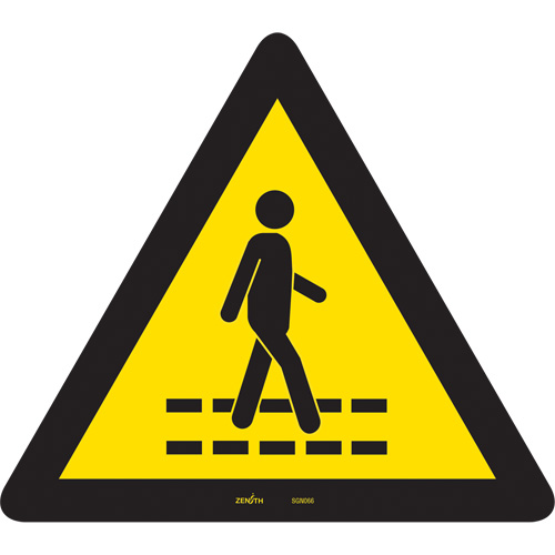 Pedestrian Safety Lane CSA Standard Safety Sign, 12" x 12", Vinyl, Pictogram