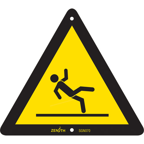 Slippery Surface CSA Standard Safety Sign, 6" x 6", Plastic, Pictogram