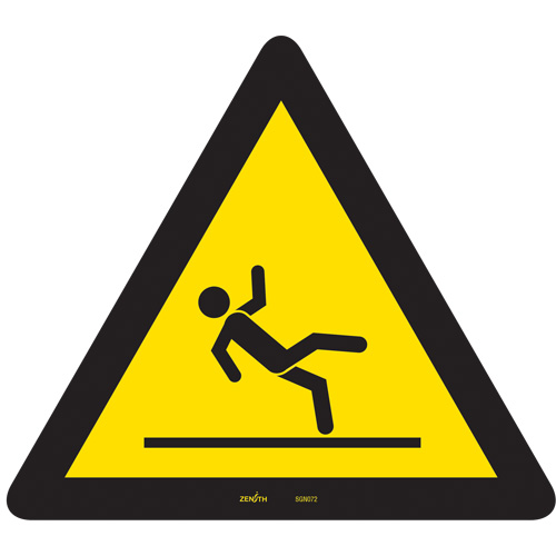 Slippery Surface CSA Standard Safety Sign, 12" x 12", Vinyl, Pictogram