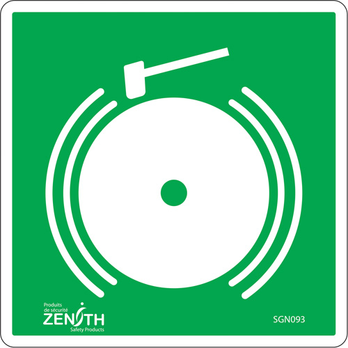 Emergency Alarm CSA Standard Safety Sign, 6" x 6", Vinyl, Pictogram