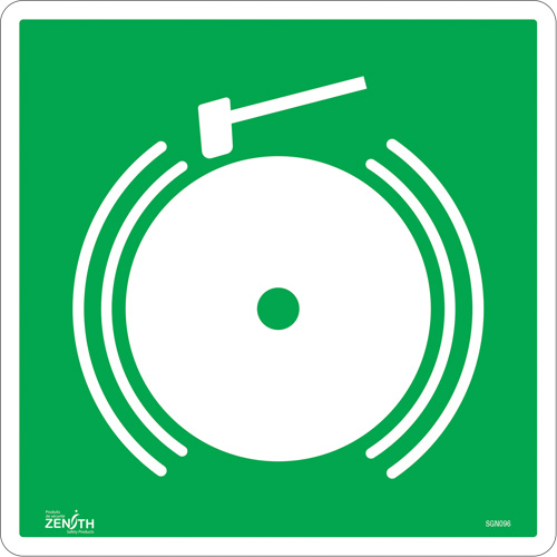 Emergency Alarm CSA Standard Safety Sign, 12" x 12", Vinyl, Pictogram