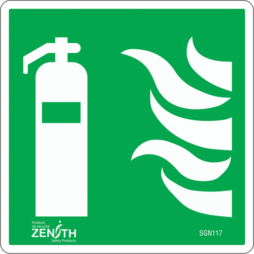 Fire Extinguisher CSA Standard Safety Sign, 6" x 6", Vinyl, Pictogram