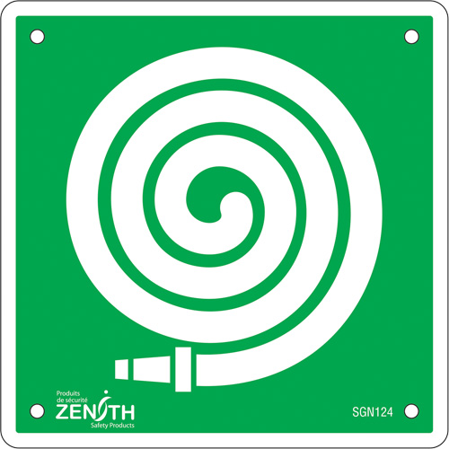 Fire Hose CSA Standard Safety Sign, 6" x 6", Plastic, Pictogram