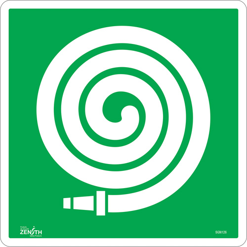 Fire Hose CSA Standard Safety Sign, 12" x 12", Vinyl, Pictogram