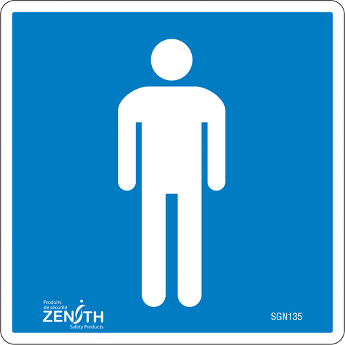 Men CSA Standard Safety Sign, 6" x 6", Vinyl, Pictogram