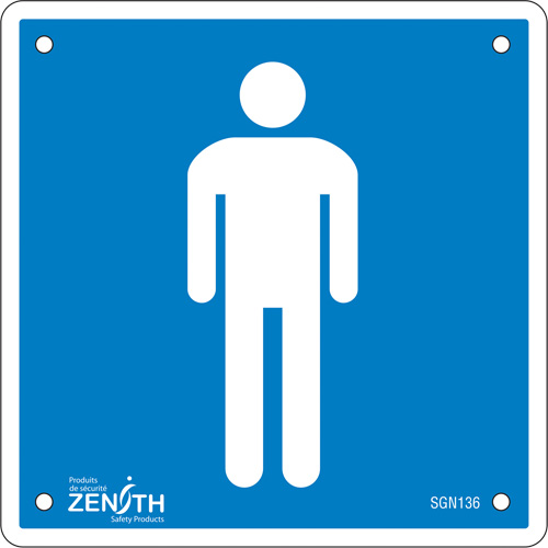 Men CSA Standard Safety Sign, 6" x 6", Plastic, Pictogram