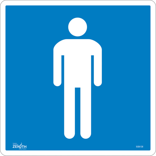 Men CSA Standard Safety Sign, 12" x 12", Vinyl, Pictogram