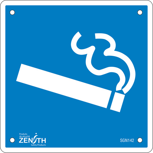 Smoking Section CSA Standard Safety Sign, 6" x 6", Plastic, Pictogram