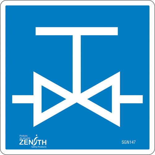 Valve CSA Standard Safety Sign, 6" x 6", Vinyl, Pictogram