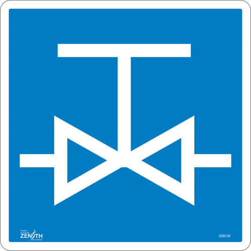 Valve CSA Standard Safety Sign, 12" x 12", Vinyl, Pictogram