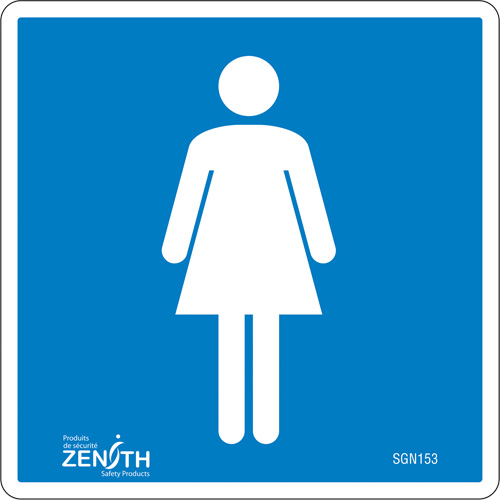 Women CSA Standard Safety Sign, 6" x 6", Vinyl, Pictogram