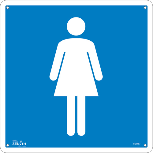 Women CSA Standard Safety Sign, 12" x 12", Plastic, Pictogram