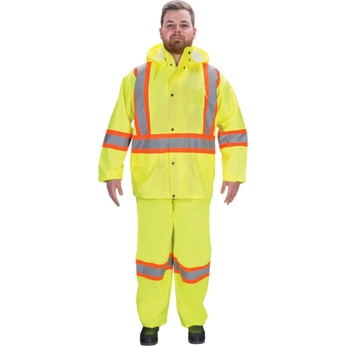 RZ1000 Rain Suit, Polyester, Large, High Visibility Lime-Yellow