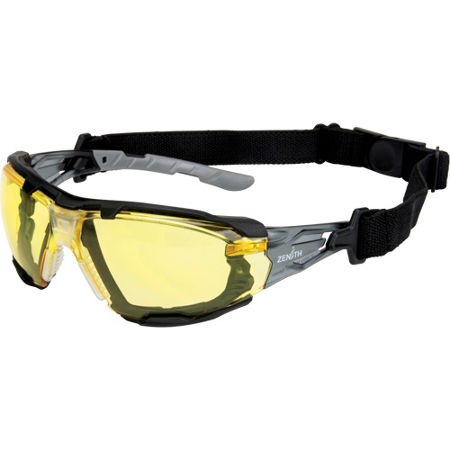 Z2900 Series Safety Glasses with Foam Gasket, Amber Lens, Anti-Scratch, ANSI Z87+/Meets/Exceeds CSA Z94.3