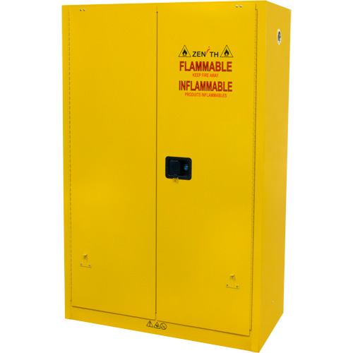Flammable Storage Cabinet, 45 gal., 2 Door, 43" W x 65" H x 18" D