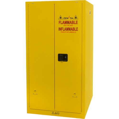 Flammable Storage Cabinet, 60 gal., 2 Door, 34" W x 65" H x 34" D