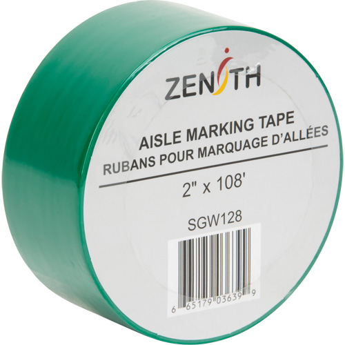 Aisle Marking Tape, 2" x 108', PVC, Green
