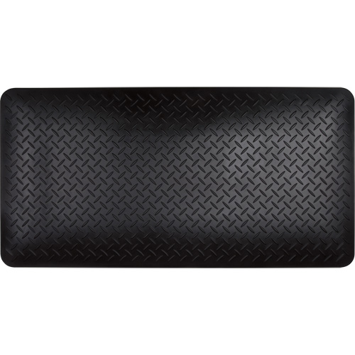 Anti-Fatigue Matting, Diamond, 1-2/3' x 3-1/4' x 3/4", Black, Polyurethane