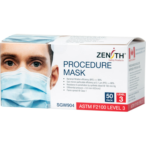 Disposable Procedure Face Masks, ASTM F2100 Level 3