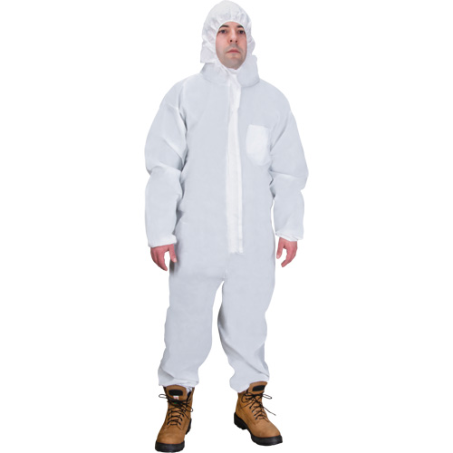 Hooded Coveralls, X-Large, White, SMS