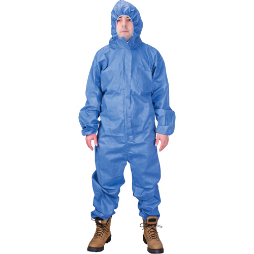Hooded Coveralls, 3X-Large, Blue, SMS